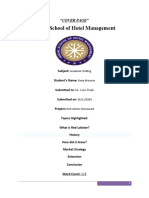 Jindal School of Hotel Management: "Cover Page"