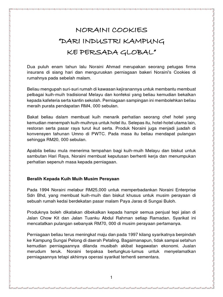Kajian Kes Perniagaan Kecil di Malaysia