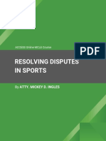 Resolving Sports Disputes in Court and Arbitration