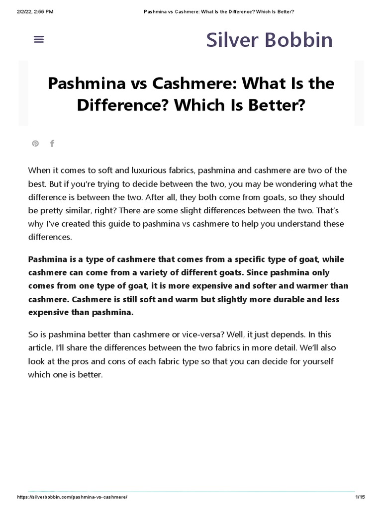 Pashmina Vs Cashmere What Is The Difference Which Is Better
