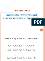 Solutions of Systems of Linear Algebraic Equations: Chapter Three