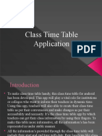 Class Time Table Application