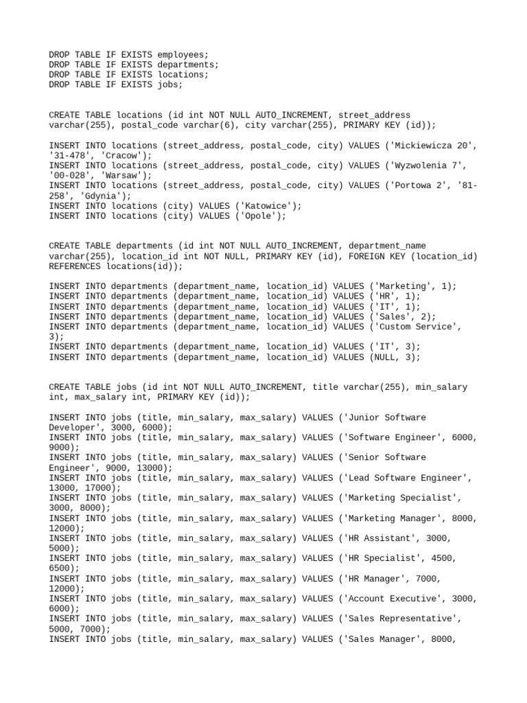 Employee Database Structure and Entries | PDF | Computer Data ...