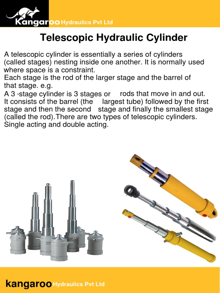 Telescopic Hydraulic Cylinder Overview | PDF | Tools | Components