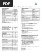 Diesel Generator Set Specifications Sheet-15 kVA