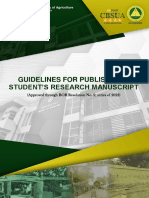 Guidelines For Publishable Student'S Research Manuscript: (Approved Through BOR Resolution No. 9, Series of 2022)