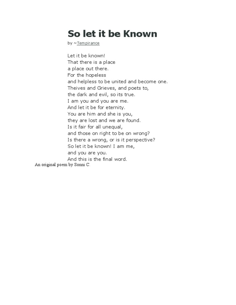 Original Poem: Unity in Diversity | PDF | Poetry