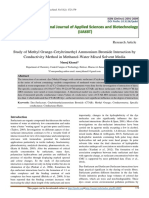 Study of Methyl Orange-Cetyltrimethyl Ammonium Bromide Interaction by Conductivity Method in Methanol-Water Mixed Solvent Media