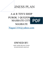 Business Plan: A & R Toys Shop Purok 3 Quezon St. Masbate City, Masbate