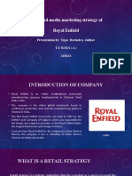 Retail and Media Marketing Strategy of Royal Enfield: Presentation by Tejas Ravindra Jadhav T.Y B.M.S (A) 218124