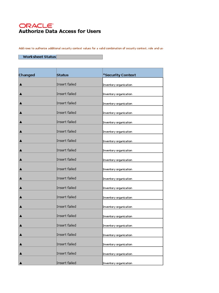 Authorize Data Access For Users: Worksheet Status | PDF | Logistics ...