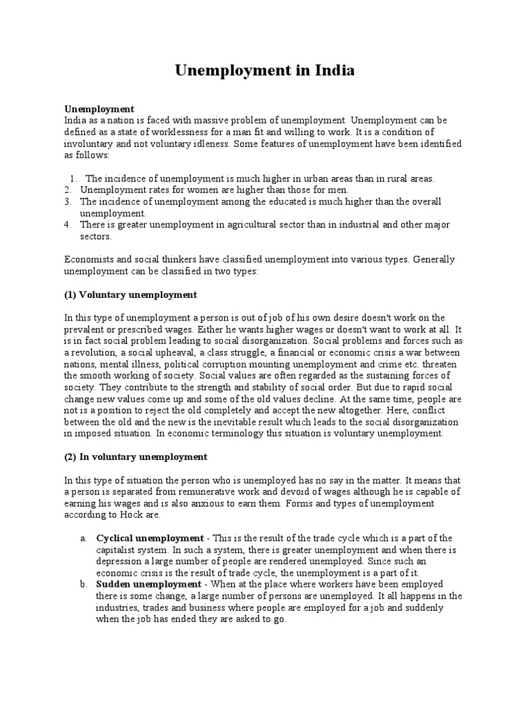 Unemployment in India | PDF | Unemployment | Social Science