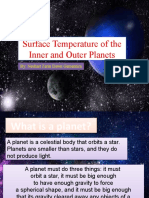 Surface Temperature of The Inner and Outer Planets