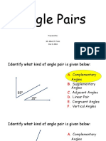 Angle Pairs: Prepared By: Mr. Albert F. Perez Dec 9, 2016