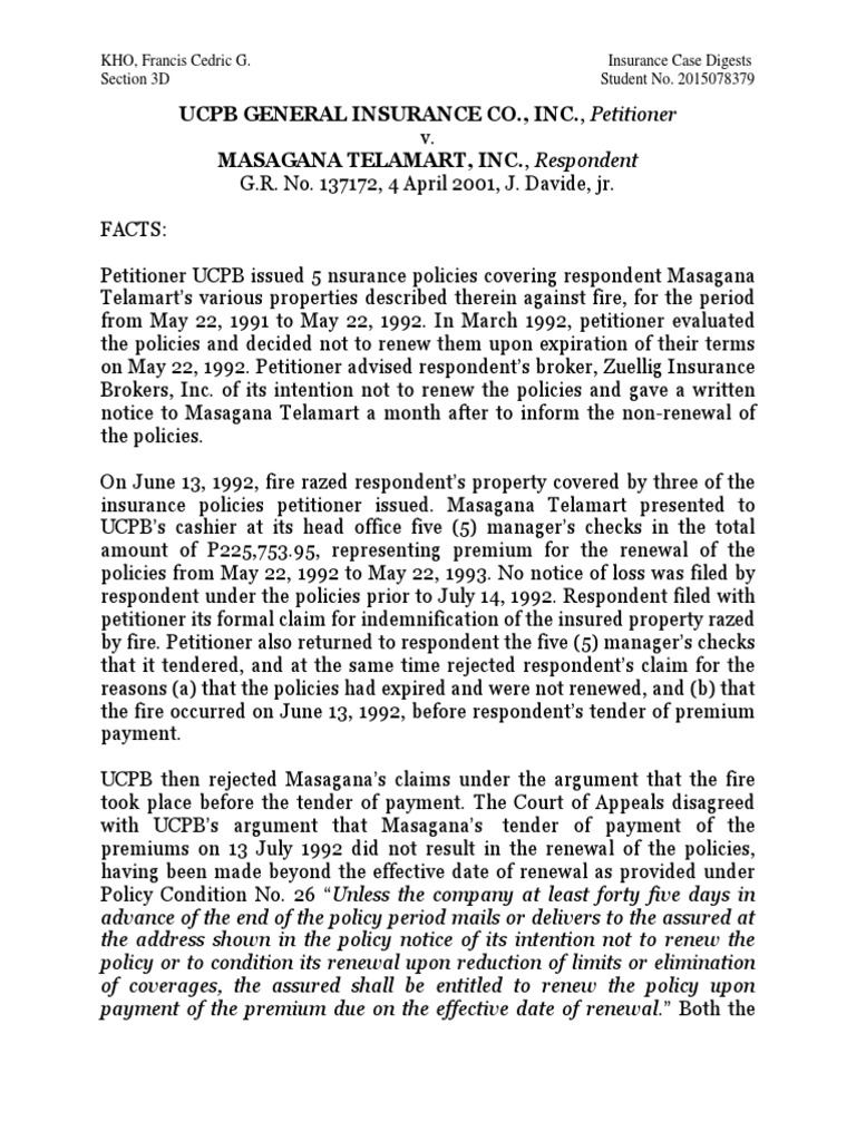 3 - Insurance Cases | PDF | Insurance | Negligence