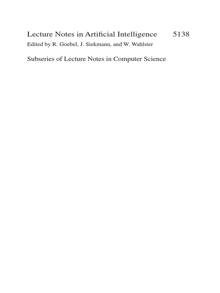 Lecture Notes in Artificial Intelligence 5138 | PDF | Language ...