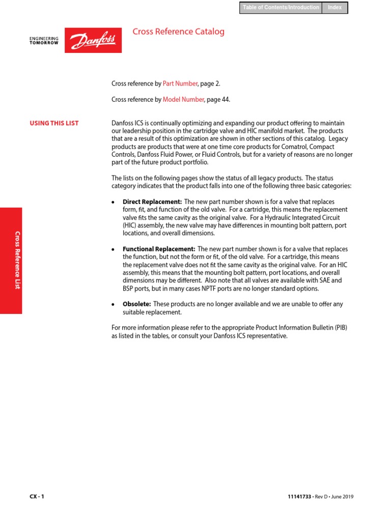 Danfoss Valve Cross Reference Guide | PDF | Valve | Mechanical Engineering