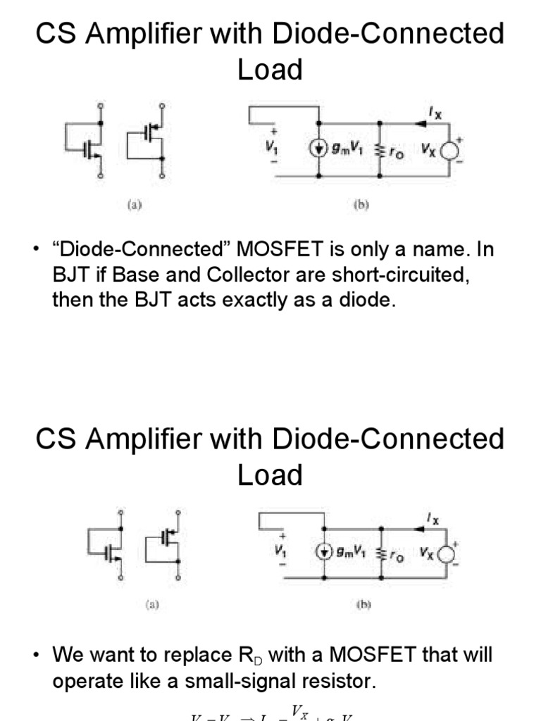 CS Amplifier With Diode Connected Load 020303 | PDF | Electrical ...