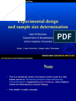 Experimental Design and Sample Size Determination: Karl W Broman Department of Biostatistics Johns Hopkins University