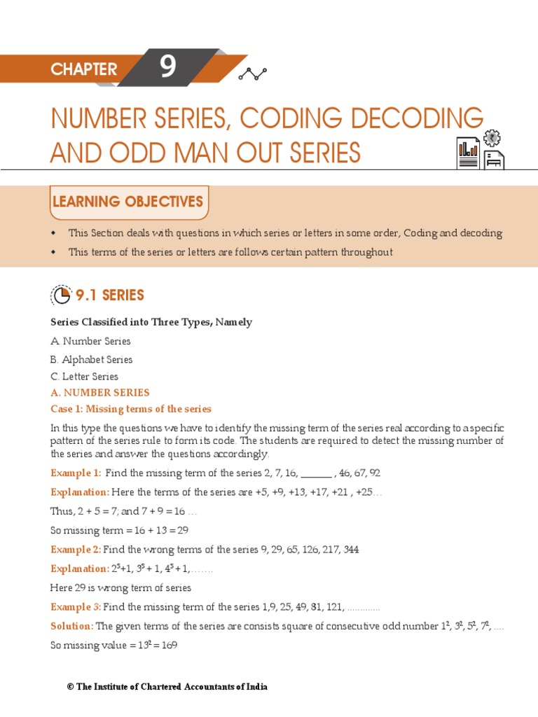 Number Series, Coding Decoding and Odd Man Out Series: Learning ...