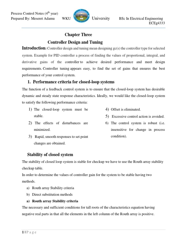 Chapter Three | PDF | Control Theory | Stability Theory