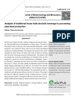 Analysis of Traditional House Hold Alcoholic Beverage To Processing Plant Level Production