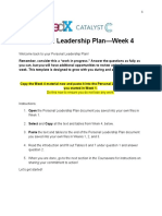 Personal Leadership Plan-Week 4