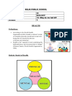 Delhi Public School Class IX Subject Biology 13-Why Do We Fall Ill? 1