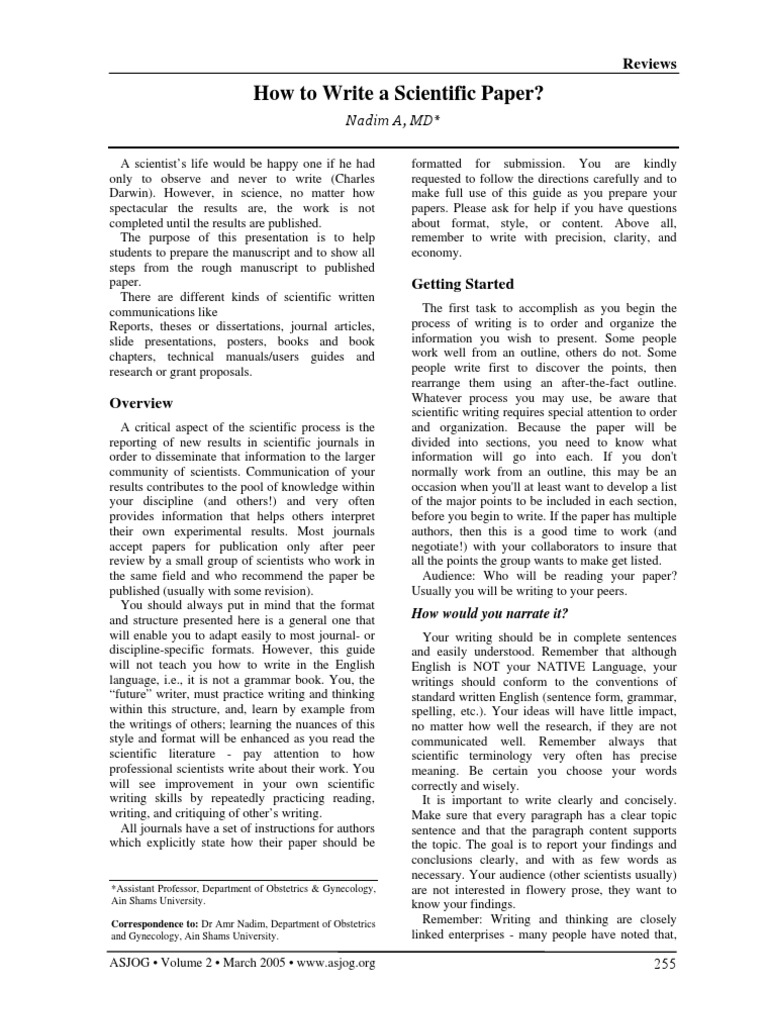 255 How To Write A Scientific Article - DR | PDF | Abstract (Summary ...