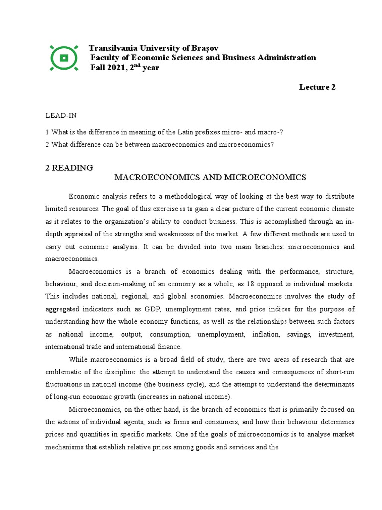 Micro vs Macro Economics Explained | PDF | Economics | Macroeconomics