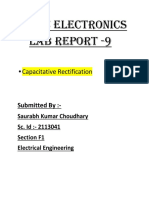 Basic Electronics Lab Report - 9: - Capacitative Rectification
