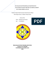 Analisis Perencanaan dan Penjadwalan Maintenance Mesin CNC