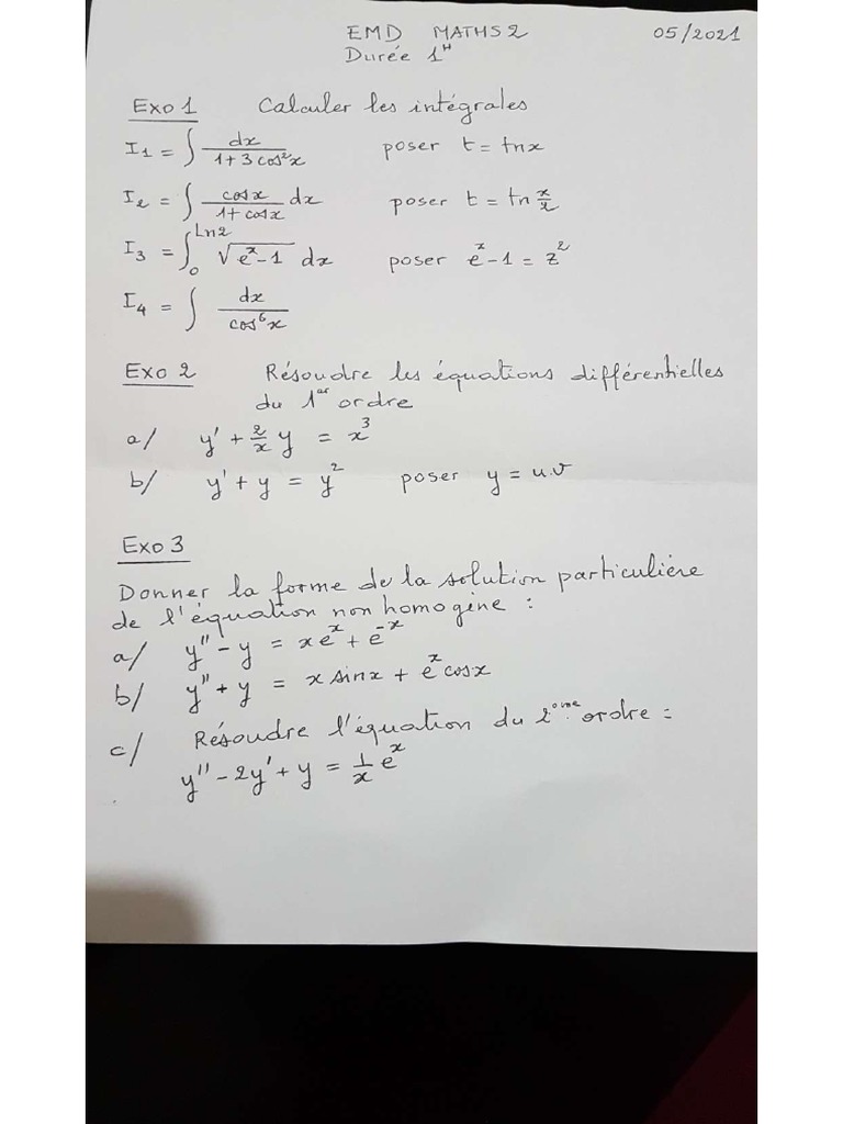 Exam Math 2 | PDF