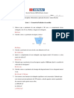 Matemática aplicada - Lista 1 de geometria e unidades de medida