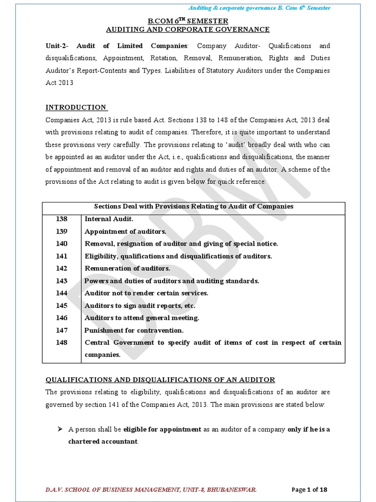 Unit - 2 Study Material ACG | PDF | Auditor's Report | Financial Audit