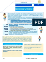 EdA 2 - 4to 3 Ficha - Elaboramos Un Plan de Acción Planteando Posibles Soluciones para Atenuar Los Problemas Económicos de Nuestras Familias.