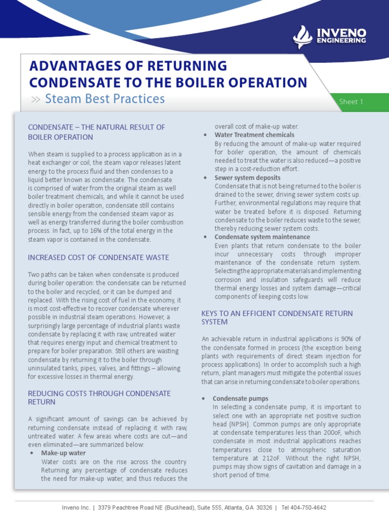 Advantages of Returning Condensate To The Boiler Operation Steam Best