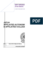 Jntuh Affiliated Autonomous Colleges & Affiliated Colleges