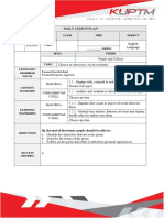 Daily Lesson Plan: WEE K DAY Date Class Time Subject