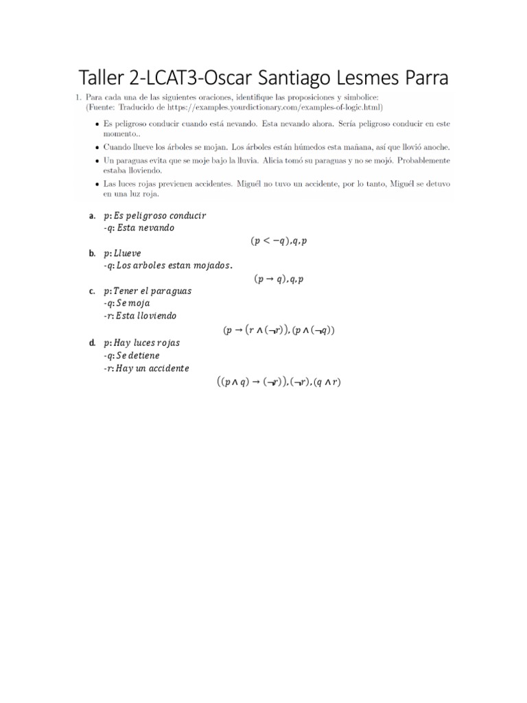 Taller 2 LCAT | PDF
