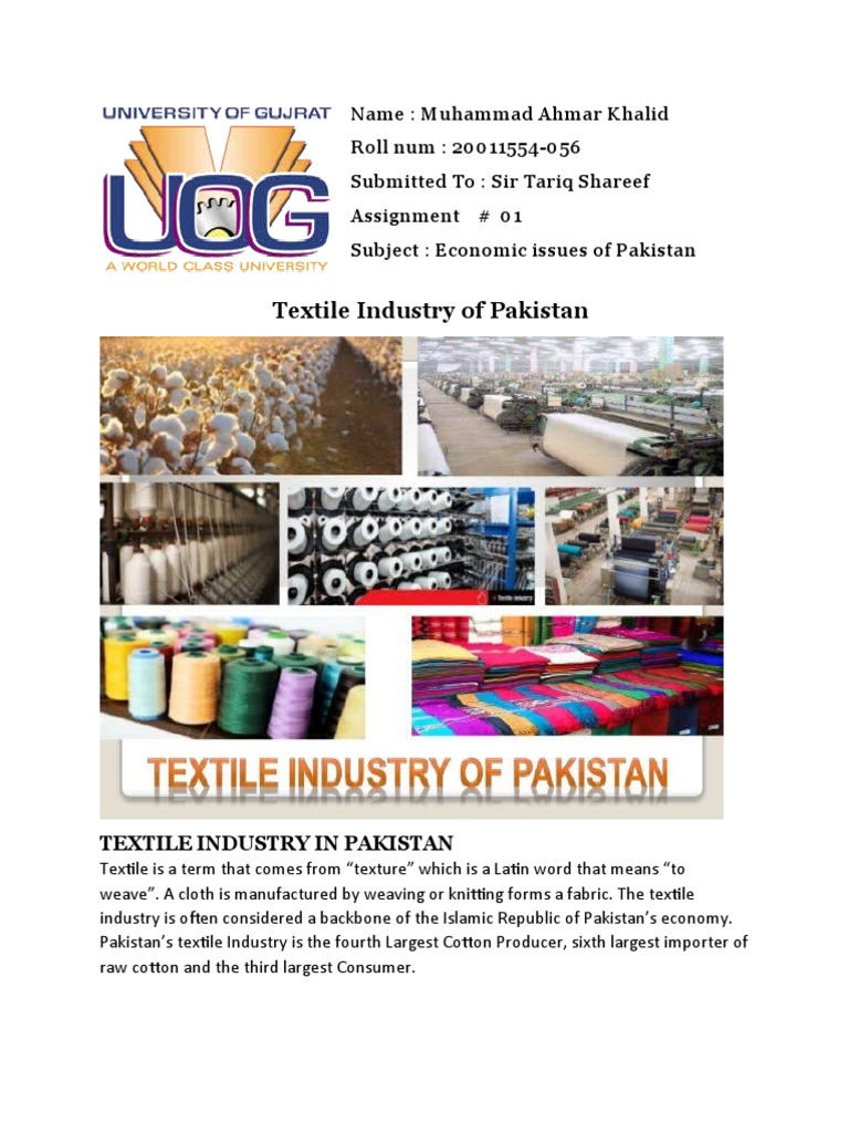 Economic Issues of Pakistan 01 (Textile Industry in Pakistan) PDF