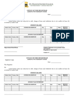 Office of The Registrar Adding/Withdraw Form: Student's