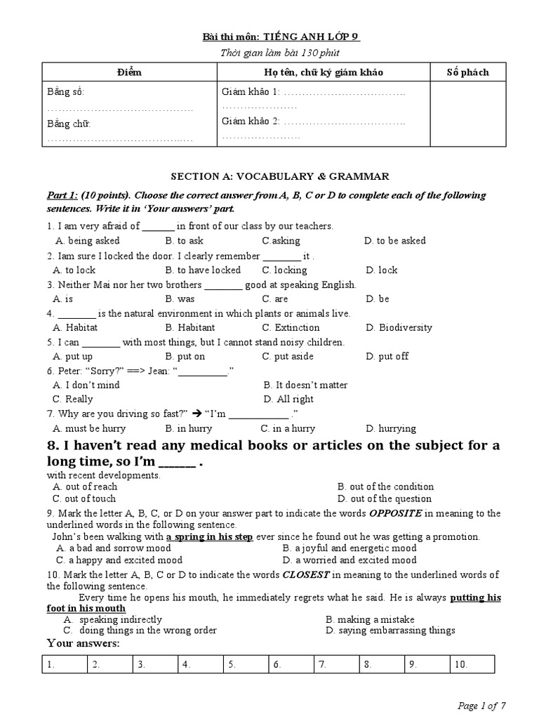 English Exam for 9th Grade Students | PDF | Humour | Test (Assessment)