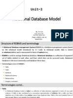 Relational Database Model and Terminology