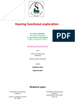 Hearing Functional Exploration: DR Aicha Laouani Pr. Ag. Mohsen GUEZGUEZ