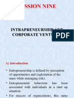 Session Nine - Intrapreneurship and Corporate Venturing