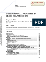 Interpersonal Processes in Close Relationships