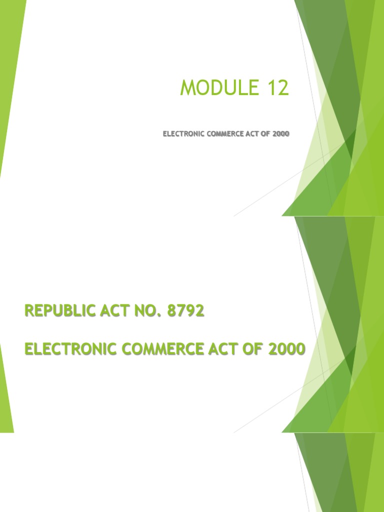 Electronic Commerce Act of 2000 PDF E Commerce Information