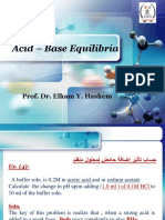 Acid - Base Equilibria: Prof. Dr. Elham Y. Hashem