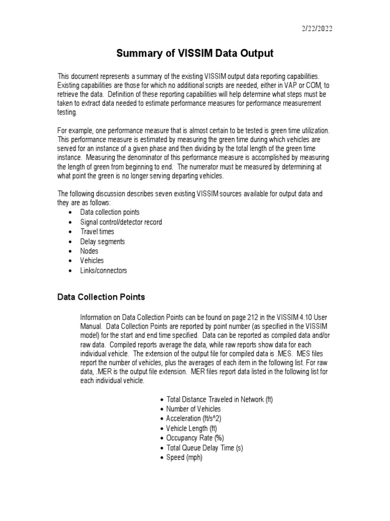 Queue Time Estimation in VISSIM Data | PDF | Queue (Abstract Data Type ...